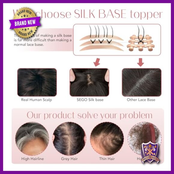 Human Hair Topper with Bangs 10 Inch Clip In for Thinning Hair main image 6